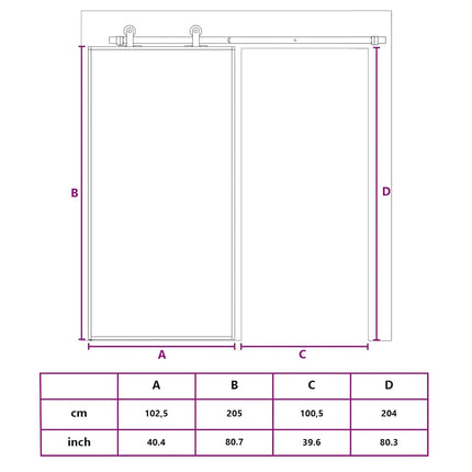Sliding Door ESG Glass and Aluminum 40.4"x80.7" Black