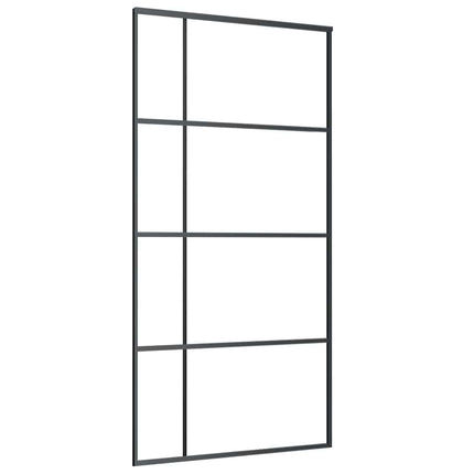 Sliding Door Frosted ESG Glass and Aluminum 40.4"x80.7" Black