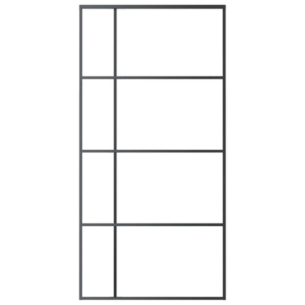 Sliding Door Frosted ESG Glass and Aluminum 40.4"x80.7" Black