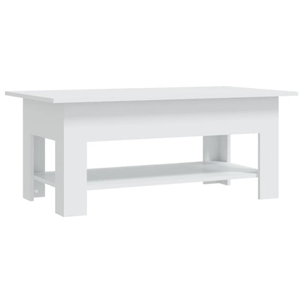 Coffee Table White 40.2"x21.7"x16.5" Engineered Wood