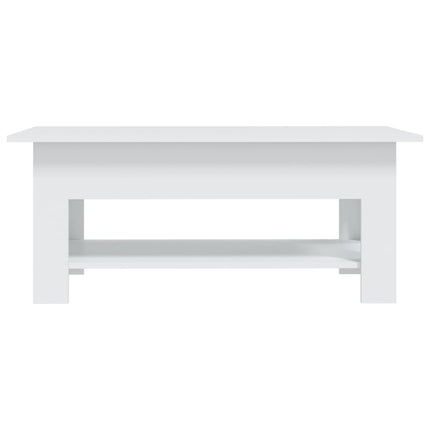 Coffee Table White 40.2"x21.7"x16.5" Engineered Wood