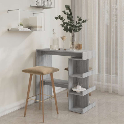 Bar Table with Storage Rack Gray Sonoma 39.4"x19.7"x40