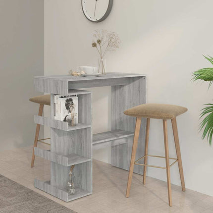 Bar Table with Storage Rack Gray Sonoma 39.4"x19.7"x40