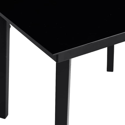 Patio Dining Table Black 31.5"x31.5"x29.1" Steel and Glass