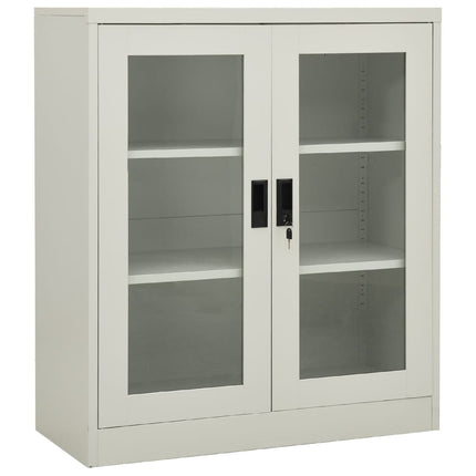 Office Cabinet with Planter Box Light Gray 35.4"x15.7"x50.4" Steel