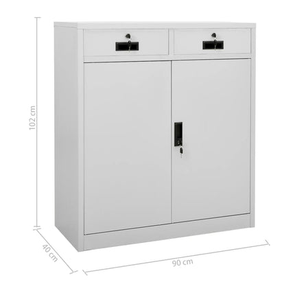 Office Cabinet with Planter Box Light Gray 35.4"x15.7"x49.2" Steel