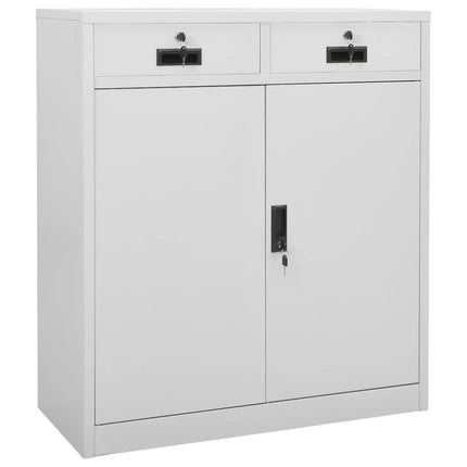 Office Cabinet with Planter Box Light Gray 35.4"x15.7"x49.2" Steel