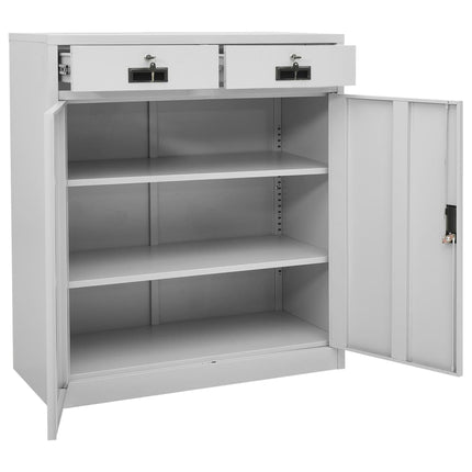 Office Cabinet with Planter Box Light Gray 35.4"x15.7"x49.2" Steel