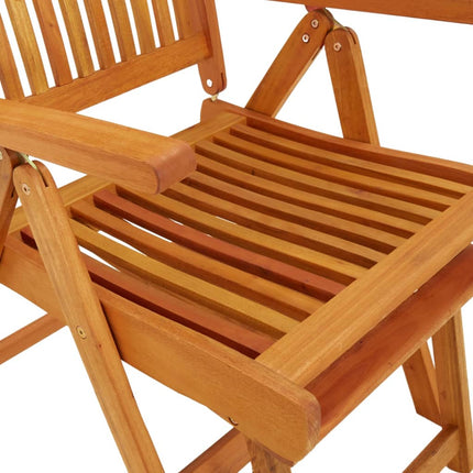 Folding Patio Chairs with Footrests 2 pcs Solid Wood Eucalyptus