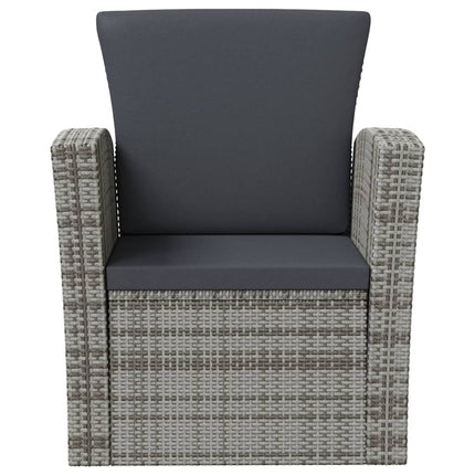 8 Piece Patio Lounge Set with Cushions Poly Rattan Gray