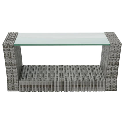 8 Piece Patio Lounge Set with Cushions Poly Rattan Gray
