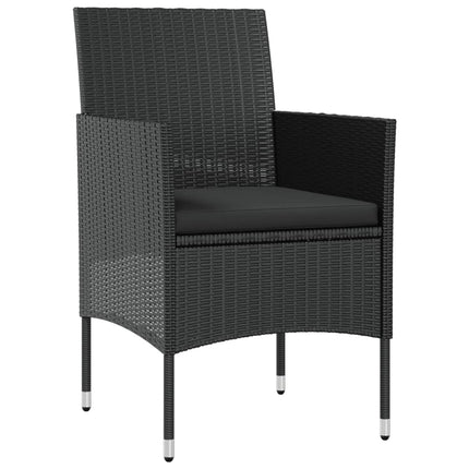 16 Piece Patio Lounge Set with Cushions Poly Rattan Black