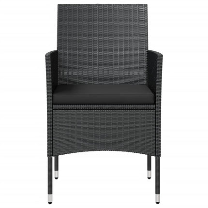16 Piece Patio Lounge Set with Cushions Poly Rattan Black