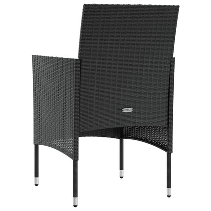 16 Piece Patio Lounge Set with Cushions Poly Rattan Black