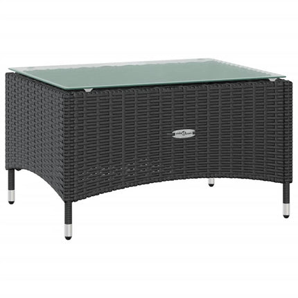 16 Piece Patio Lounge Set with Cushions Poly Rattan Black