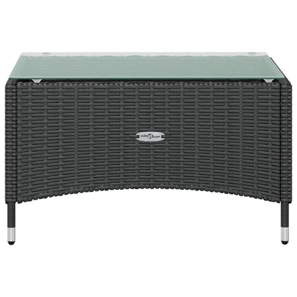 16 Piece Patio Lounge Set with Cushions Poly Rattan Black