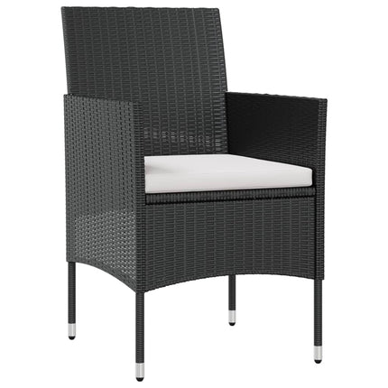 16 Piece Patio Lounge Set with Cushions Poly Rattan Black