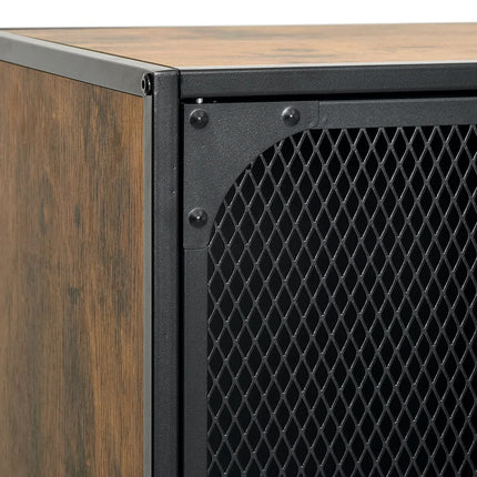 Storage Cabinets 2 pcs Rustic Brown 28.3"x14.2"x32.3" Metal and MDF