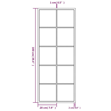 Wall Mirror Black 39.4"x15.7" Metal