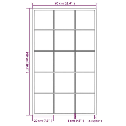 Wall Mirror Black 39.4"x23.6" Metal