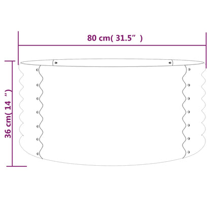 Garden Planter Galvanized Steel 31.5"x31.5"x14.2" Gray