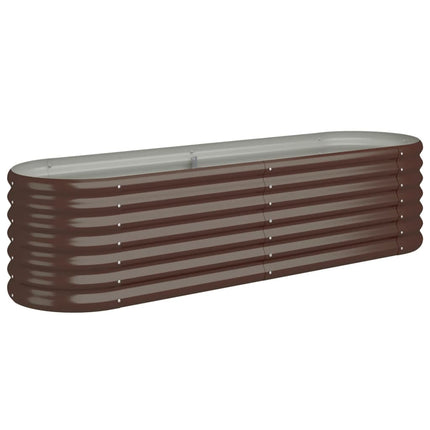 Patio Raised Bed Galvanized Steel 152x40 x 14.2 " Brown