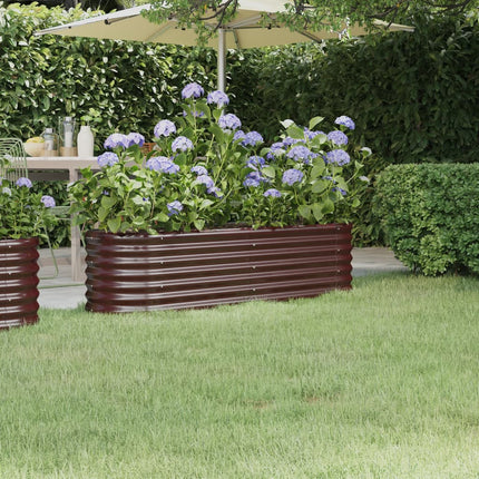 Patio Raised Bed Galvanized Steel 152x40 x 14.2 " Brown