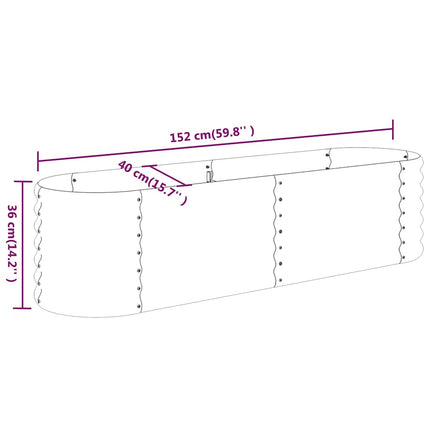 Garden Raised Bed Galvanized Steel 59.8"x15.7"x14.2" Anthracite