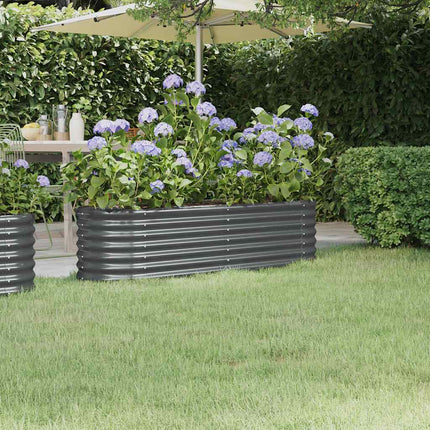 Garden Raised Bed Galvanized Steel 59.8"x15.7"x14.2" Anthracite