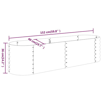 Garden Raised Bed Galvanized Steel 59.8"x15.7"x14.2" Silver