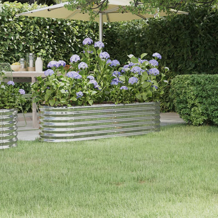 Garden Raised Bed Galvanized Steel 59.8"x15.7"x14.2" Silver