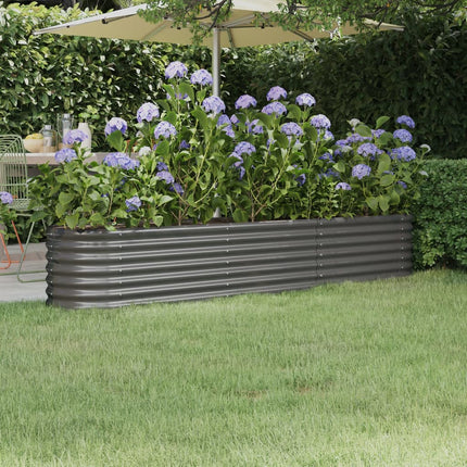 Patio Raised Bed Galvanized Steel 88.2"x15.7"x14.2" Gray