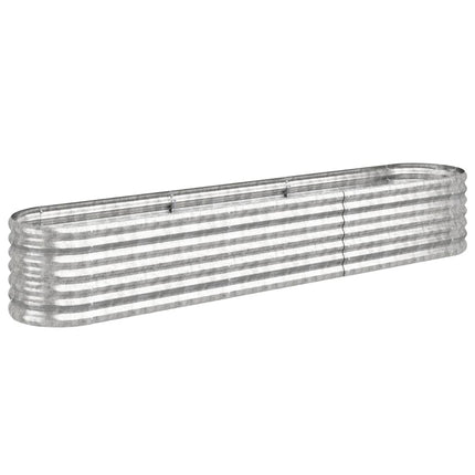Patio Raised Bed Galvanized Steel 224x40 x 14.2 " Silver