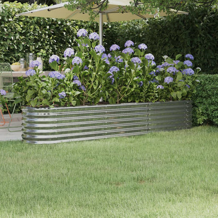 Patio Raised Bed Galvanized Steel 224x40 x 14.2 " Silver