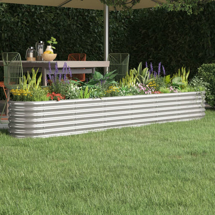 Patio Raised Bed Galvanized Steel 260x40 x 14.2 " Silver
