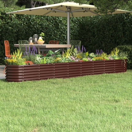 Garden Raised Bed Brown Powder-coated steel Large Durable