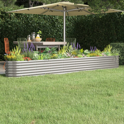 Patio Raised Bed Galvanized Steel 332x40 x 14.2 " Silver