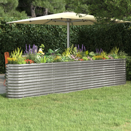 Patio Raised Bed Galvanized Steel 332x40 x 26.8 " Silver