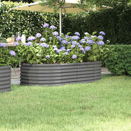 Garden Raised Bed Galvanized Steel 59.8"x31.5"x14.2" Gray