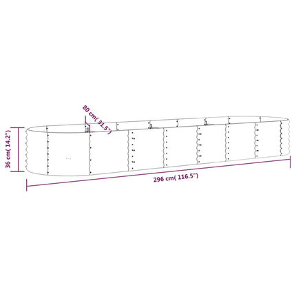 Garden Raised Bed Brown Powder-coated steel Large Durable