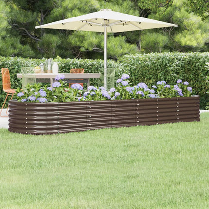 Garden Raised Bed Brown Powder-coated steel Large Durable