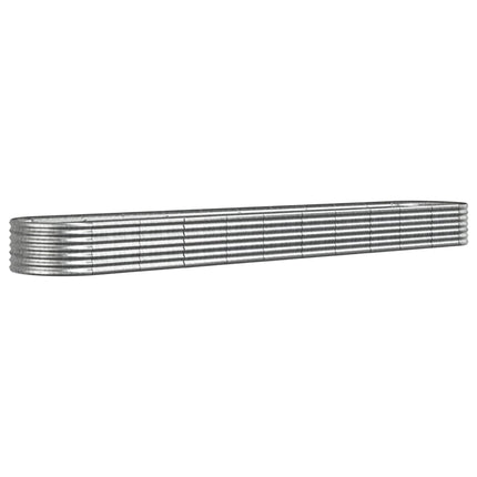 Patio Raised Bed Galvanized Steel 440x80 x 14.2 " Silver
