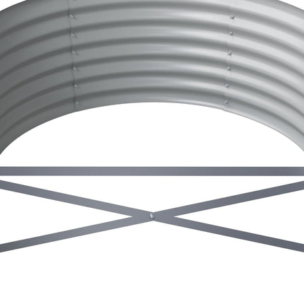 Patio Raised Bed Galvanized Steel 440x80 x 14.2 " Silver