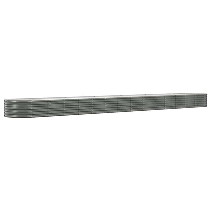 Garden Raised Bed Galvanized Steel 244.1"x31.5"x14.2" Gray