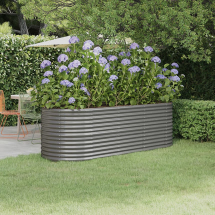 Garden Raised Bed Galvanized Steel 88.2"x31.5"x26.8" Gray