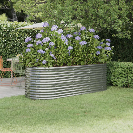 Garden Raised Bed Galvanized Steel 88.2"x31.5"x26.8" Silver