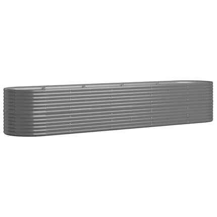 Garden Raised Bed Galvanized Steel 144.9"x31.5"x26.8" Gray