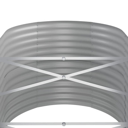 Garden Raised Bed Galvanized Steel 144.9"x31.5"x26.8" Gray