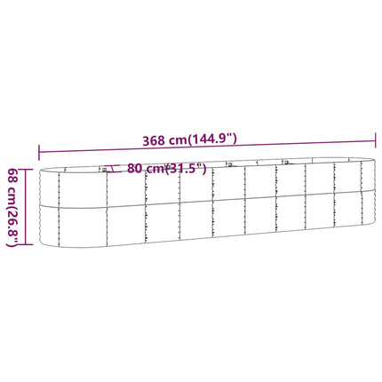 Garden Raised Bed Galvanized Steel 144.9"x31.5"x26.8" Gray