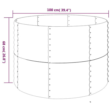 Garden Raised Bed Galvanized Steel 39.4"x39.4"x26.8" Anthracite